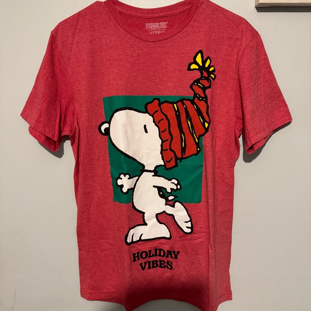 Peanuts Red Holiday Vibes Snoopy Tee